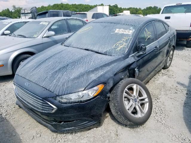 3FA6P0HDXJR185369 - 2018 FORD FUSION SE BLACK photo 2