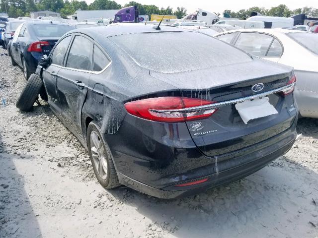 3FA6P0HDXJR185369 - 2018 FORD FUSION SE BLACK photo 3