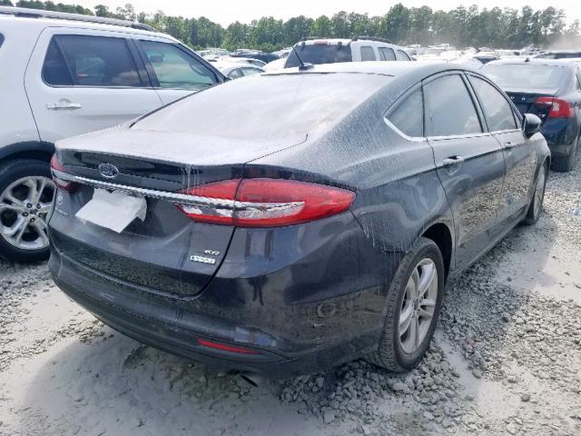 3FA6P0HDXJR185369 - 2018 FORD FUSION SE BLACK photo 4