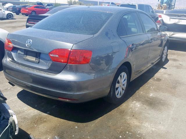 3VW2K7AJ9DM285803 - 2013 VOLKSWAGEN JETTA BASE GRAY photo 4