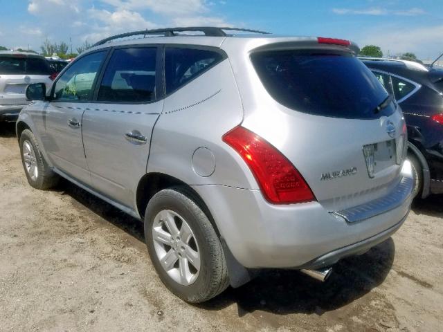 JN8AZ08T26W420491 - 2006 NISSAN MURANO SILVER photo 3