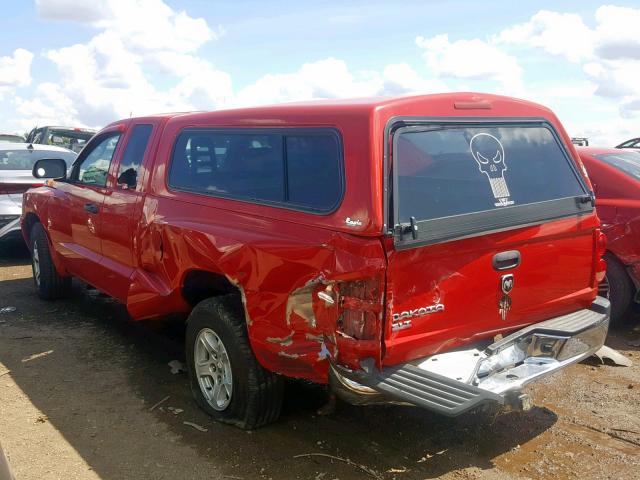 1D7HE42KX6S679479 - 2006 DODGE DAKOTA SLT RED photo 3