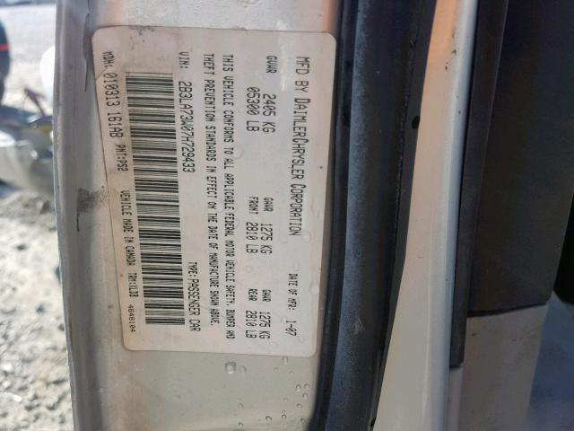 2B3LA73W07H729433 - 2007 DODGE CHARGER SR SILVER photo 10