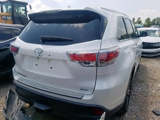 5TDKKRFH5GS178207 - 2016 TOYOTA HIGHLANDER WHITE photo 4