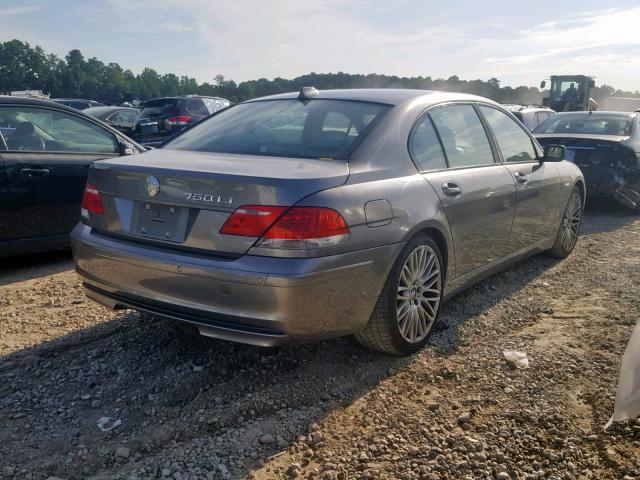 WBAHN83517DT66690 - 2007 BMW 750 GRAY photo 4