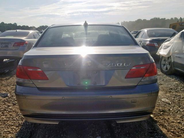 WBAHN83517DT66690 - 2007 BMW 750 GRAY photo 9