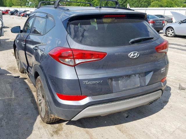 KM8J3CA25HU489475 - 2017 HYUNDAI TUCSON LIM GRAY photo 3