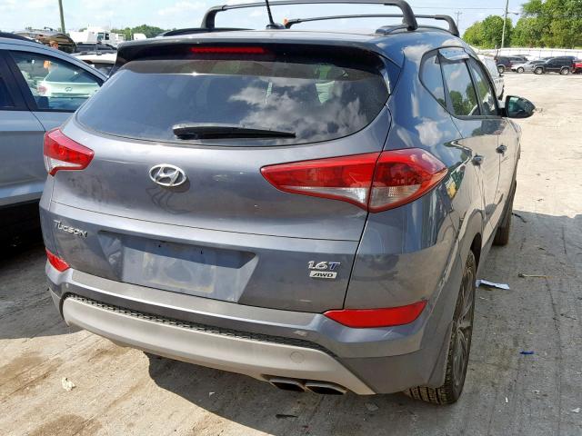 KM8J3CA25HU489475 - 2017 HYUNDAI TUCSON LIM GRAY photo 4