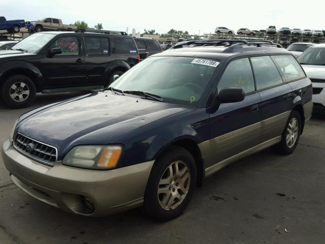 4S3BH675237606112 - 2003 SUBARU LEGACY OUT BLUE photo 2