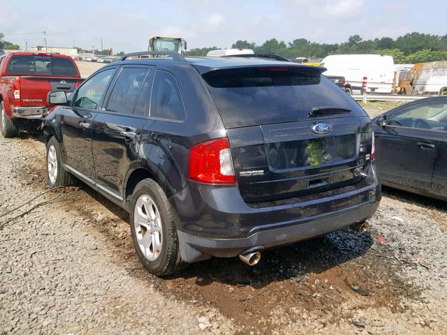 2FMDK4JC5BBA04506 - 2011 FORD EDGE SEL BLACK photo 3