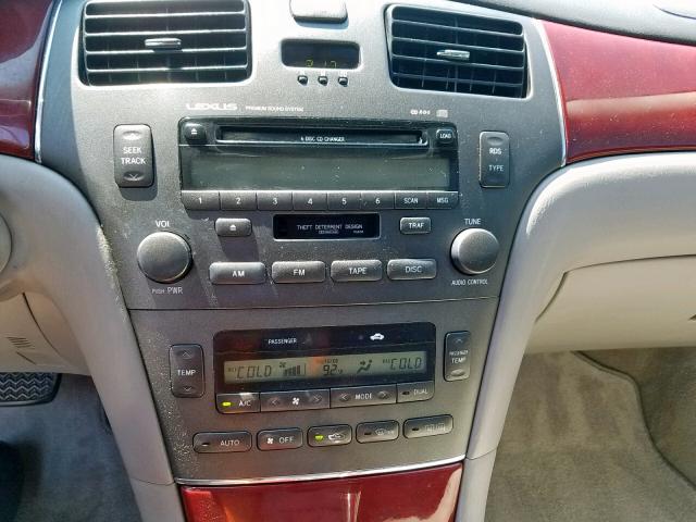 JTHBF30G030138825 - 2003 LEXUS ES 300 SILVER photo 9