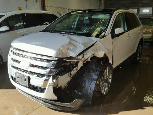 2FMDK4JC3DBB98763 - 2013 FORD EDGE SEL WHITE photo 2