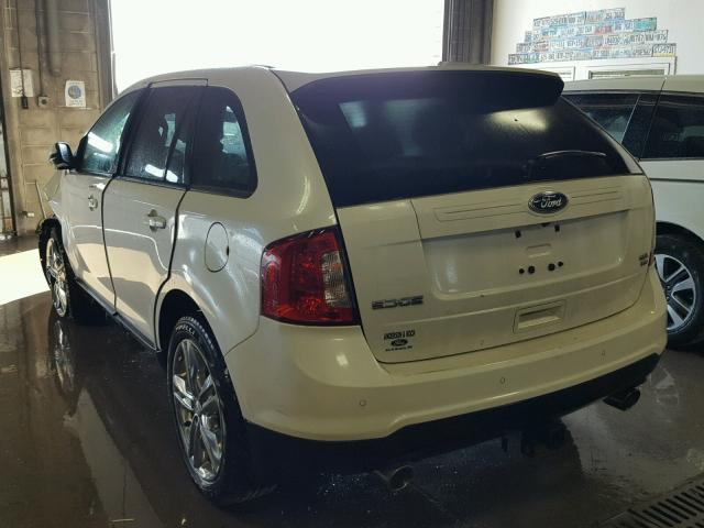 2FMDK4JC3DBB98763 - 2013 FORD EDGE SEL WHITE photo 3