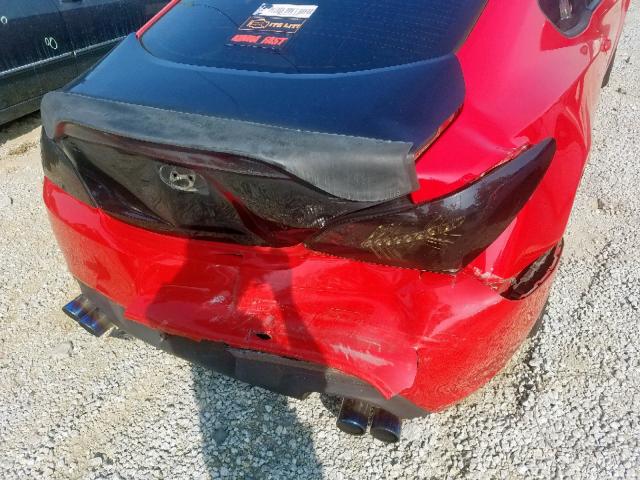 KMHHT6KD8AU027241 - 2010 HYUNDAI GENESIS CO RED photo 9