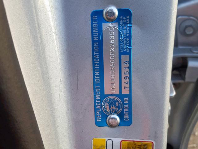 1G11H5SA6DF276355 - 2013 CHEVROLET MALIBU LTZ ვერცხლისფერი ფოტო 10