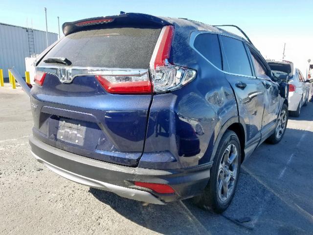 2HKRW1H80HH514435 - 2017 HONDA CR-V EXL BLUE photo 4