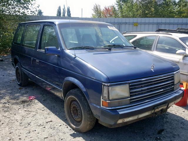 2P4FH25K5LR583440 - 1990 PLYMOUTH VOYAGER BLUE photo 1