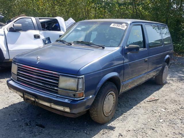 2P4FH25K5LR583440 - 1990 PLYMOUTH VOYAGER BLUE photo 2