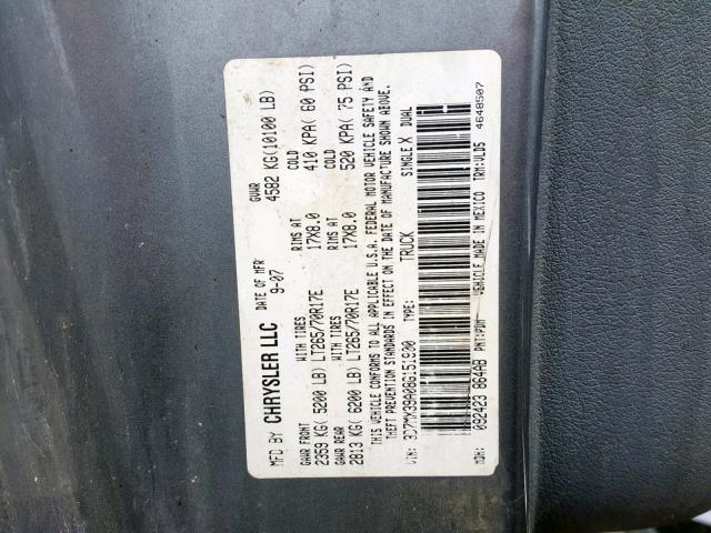 3D7MX39A08G151900 - 2008 DODGE RAM 3500 GRAY photo 10