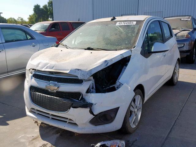 KL8CD6S95EC408217 - 2014 CHEVROLET SPARK 1LT WHITE photo 2