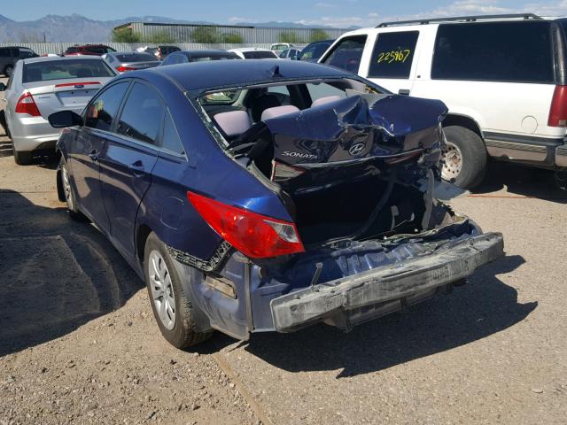 5NPEB4AC4BH033668 - 2011 HYUNDAI SONATA GLS BLUE photo 3