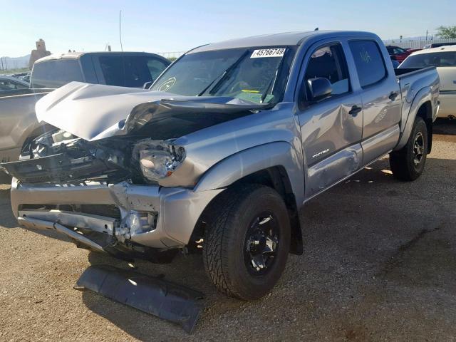 5TFJU4GN5FX078100 - 2015 TOYOTA TACOMA DOU SILVER photo 2