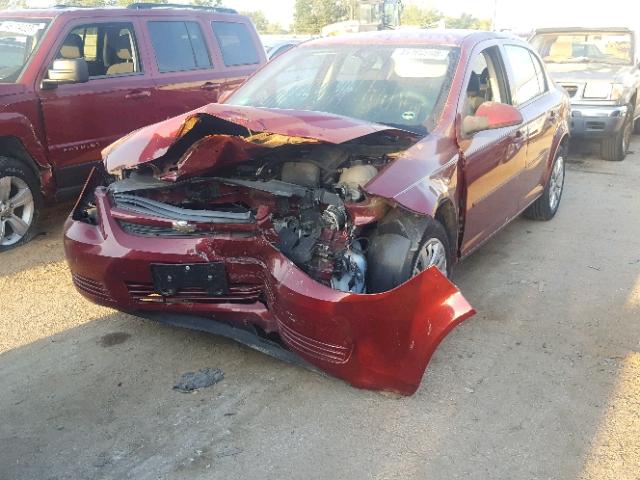 1G1AT58H497274222 - 2009 CHEVROLET COBALT LT RED photo 2