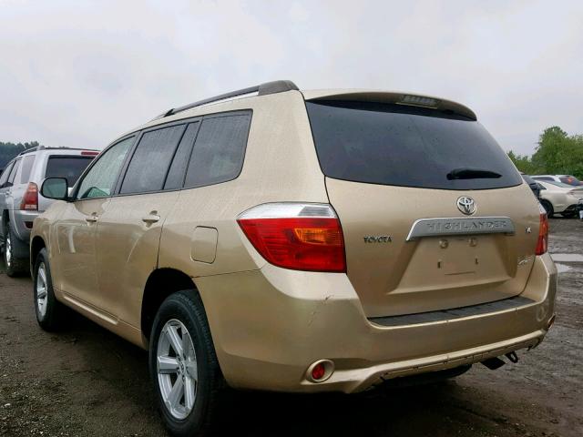 JTEES41A682097439 - 2008 TOYOTA HIGHLANDER GOLD photo 3