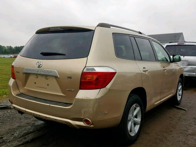 JTEES41A682097439 - 2008 TOYOTA HIGHLANDER GOLD photo 4