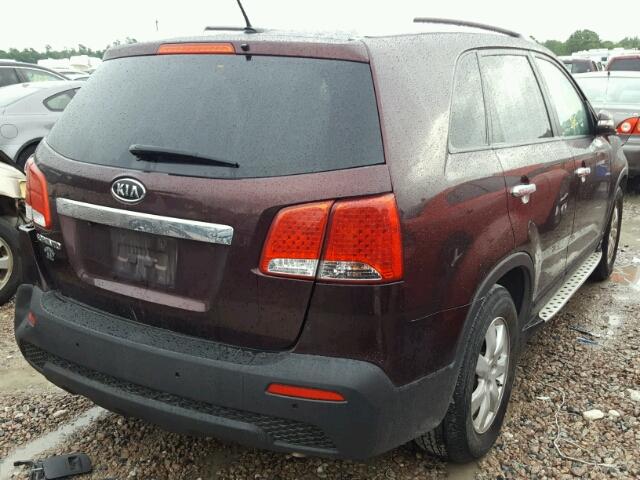 5XYKT3A69DG323418 - 2013 KIA SORENTO LX MAROON photo 4