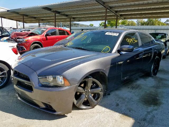 2C3CDXHG0EH159037 - 2014 DODGE CHARGER SX GRAY photo 2