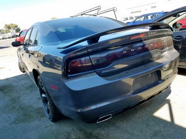 2C3CDXHG0EH159037 - 2014 DODGE CHARGER SX GRAY photo 3