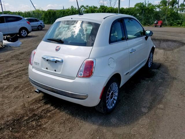 3C3CFFCR9FT598467 - 2015 FIAT 500 LOUNGE WHITE photo 4