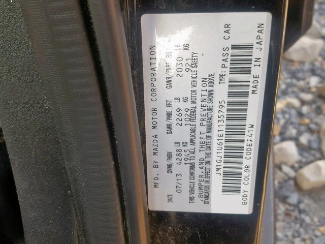 JM1GJ1U61E1135795 - 2014 MAZDA 6 SPORT BLACK photo 10