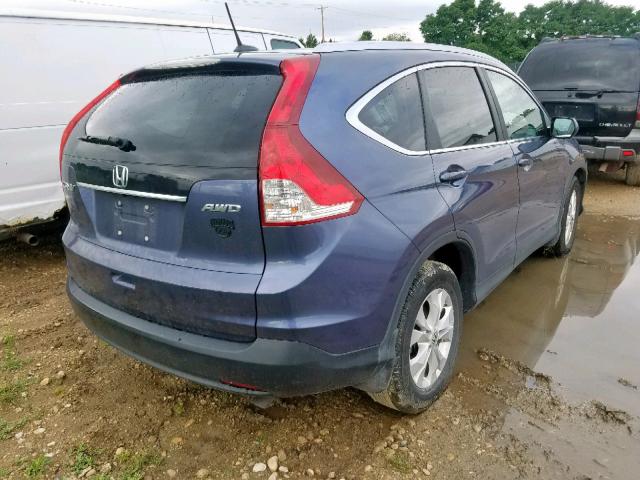 5J6RM4H71CL050827 - 2012 HONDA CR-V EXL BLUE photo 4