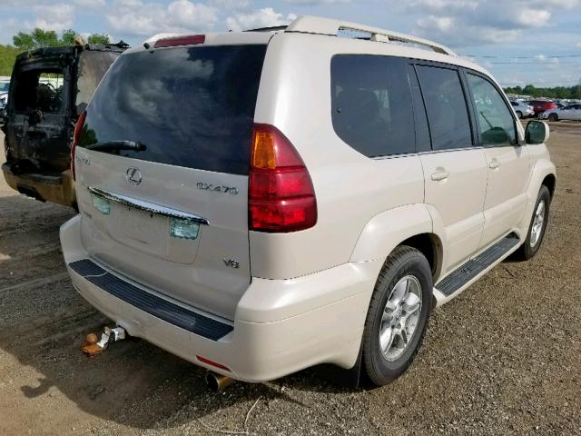 JTJBT20X930001593 - 2003 LEXUS GX 470 BEIGE photo 4