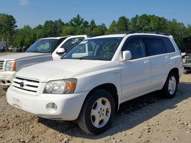 JTEEP21A350108877 - 2005 TOYOTA HIGHLANDER WHITE photo 2