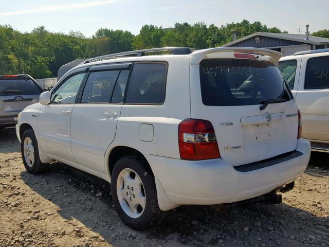 JTEEP21A350108877 - 2005 TOYOTA HIGHLANDER WHITE photo 3