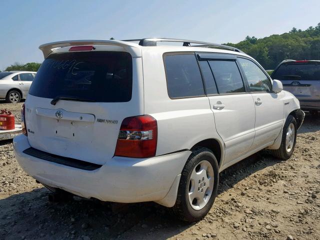 JTEEP21A350108877 - 2005 TOYOTA HIGHLANDER WHITE photo 4