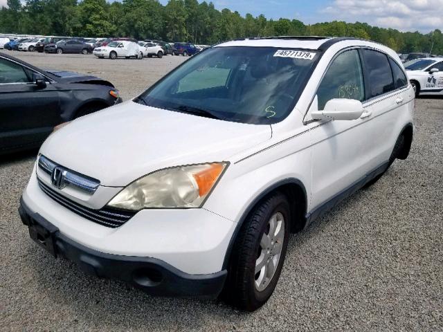 JHLRE38778C044179 - 2008 HONDA CR-V EXL WHITE photo 2