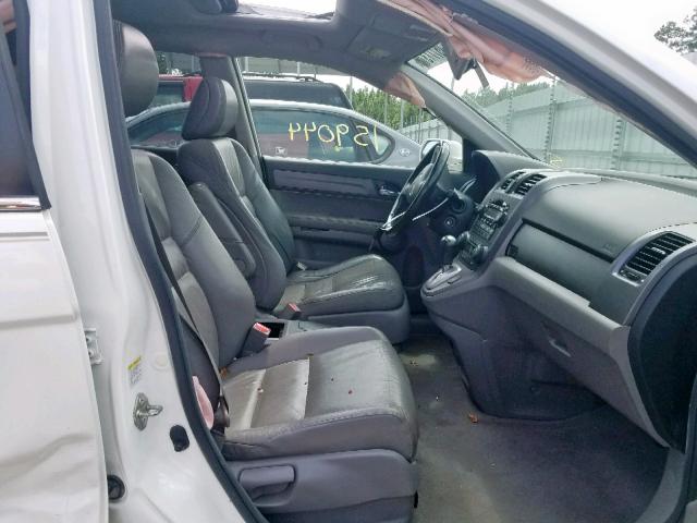 JHLRE38778C044179 - 2008 HONDA CR-V EXL WHITE photo 5