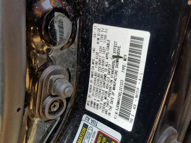 5J6RM4H79EL001023 - 2014 HONDA CR-V EXL BLACK photo 10