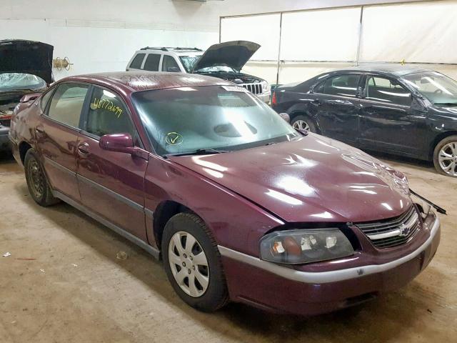 2G1WF52EX39306267 - 2003 CHEVROLET IMPALA BURGUNDY photo 1