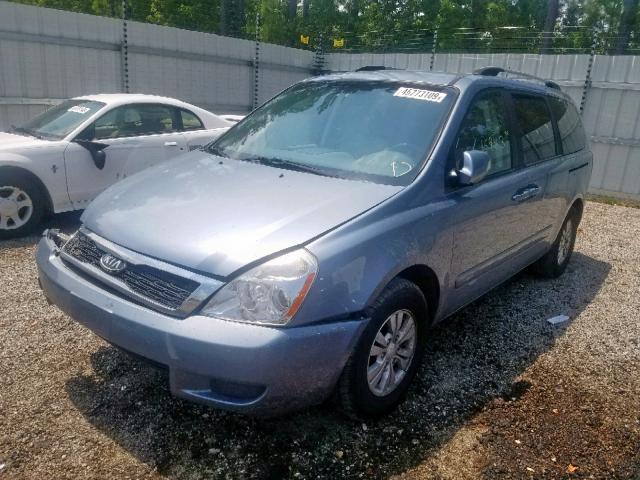 KNDMG4C75C6503859 - 2012 KIA SEDONA LX BLUE photo 2