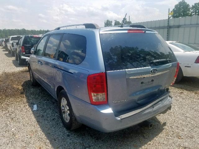 KNDMG4C75C6503859 - 2012 KIA SEDONA LX BLUE photo 3