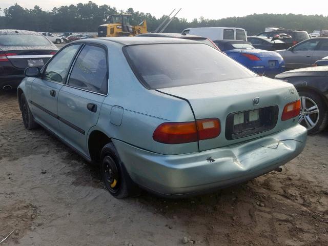 1HGEG8640NL042069 - 1992 HONDA CIVIC DX GREEN photo 3