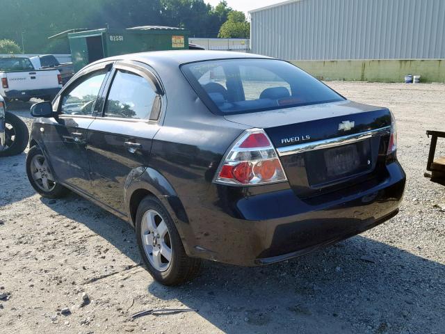 KL1TD56678B106379 - 2008 CHEVROLET AVEO BASE შავი ფოტო 3