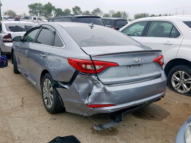 5NPE34AF6FH238289 - 2015 HYUNDAI SONATA SPO GRAY photo 3