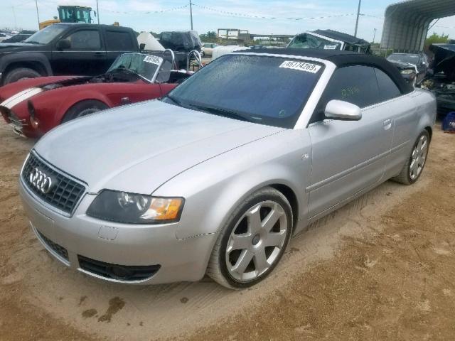 WUARL48H25K902244 - 2005 AUDI S4 QUATTRO SILVER photo 2