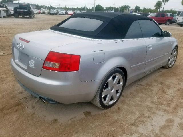 WUARL48H25K902244 - 2005 AUDI S4 QUATTRO SILVER photo 4